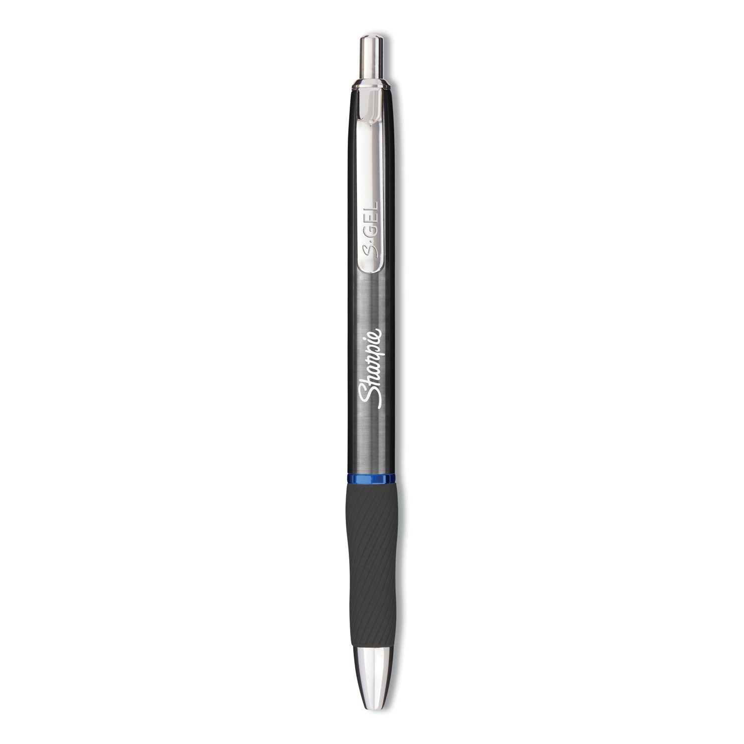 s-gel-premium-metal-barrel-gel-pen-retractable-medium-07-mm-blue-ink-gun-metal-gray-barrel-dozen_san2147525 - 1