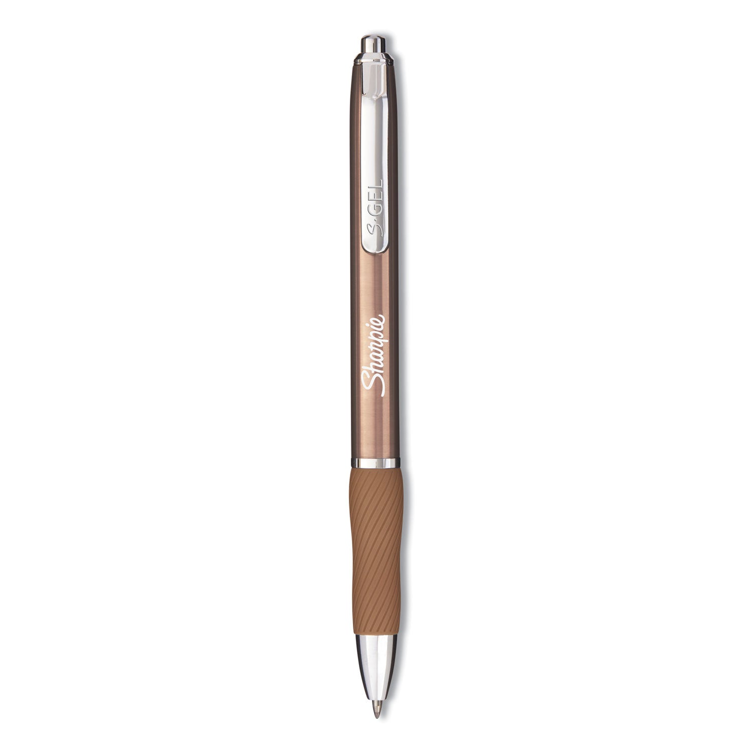 s-gel-premium-metal-barrel-gel-pen-retractable-medium-07-mm-black-ink-champagne-barrel-dozen_san2147526 - 1
