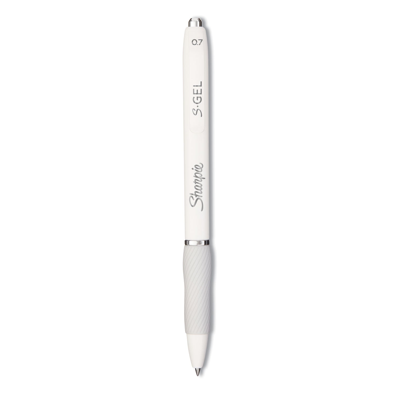 s-gel-fashion-barrel-gel-pen-retractable-medium-07-mm-black-ink-pearl-white-barrel-dozen_san2126236 - 1