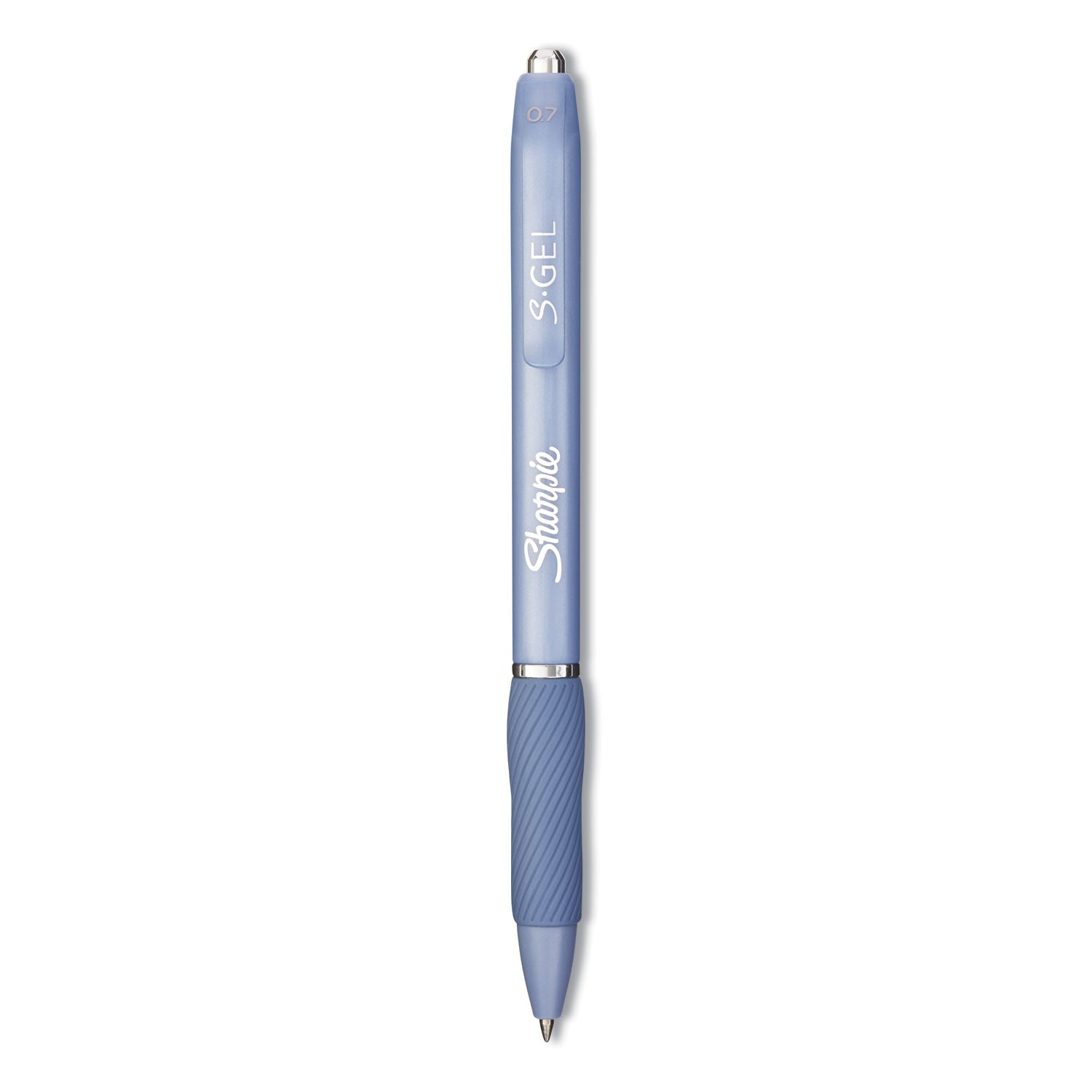 s-gel-fashion-barrel-gel-pen-retractable-medium-07-mm-black-ink-frost-blue-barrel-dozen_san2126232 - 1