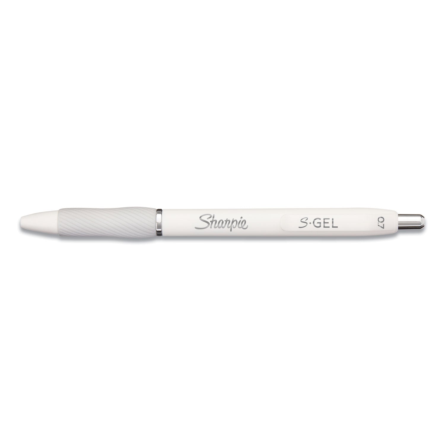 S-Gel Fashion Barrel Gel Pen, Retractable, Medium 0.7 mm, Black Ink, Pearl White Barrel, Dozen