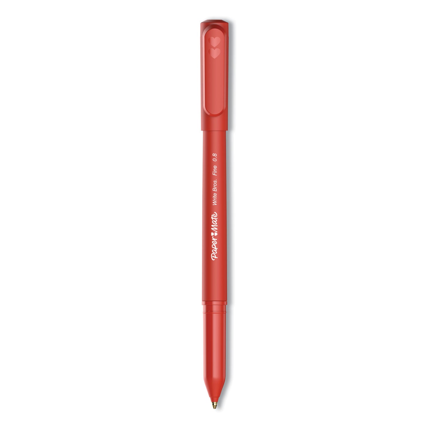 write-bros-ballpoint-pen-stick-fine-08-mm-red-ink-red-barrel-dozen_pap2124517 - 1