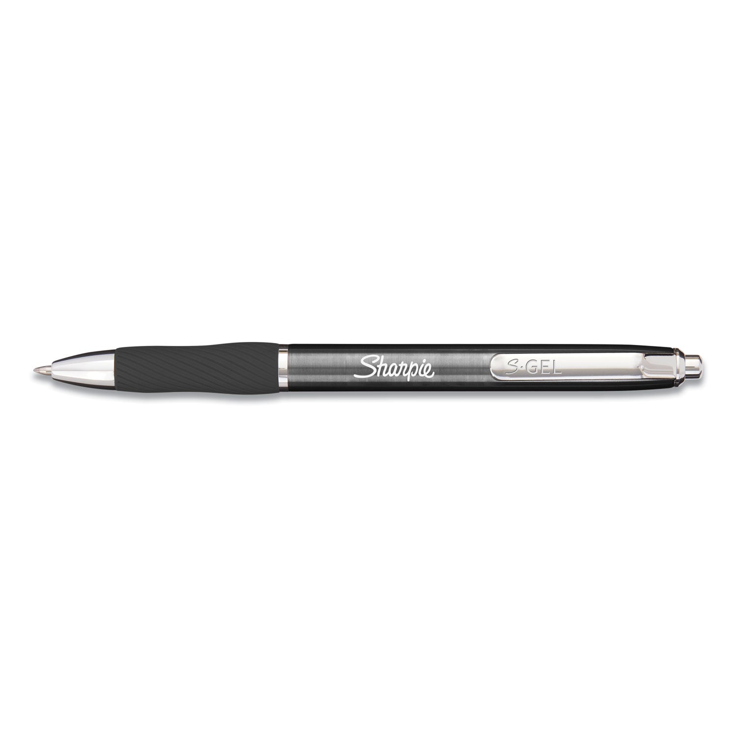 s-gel-premium-metal-barrel-gel-pen-retractable-medium-07-mm-black-ink-gun-metal-gray-barrel-dozen_san2147528 - 2