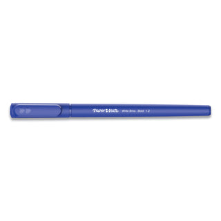Write Bros. Ballpoint Pen, Stick, Bold 1.2 mm, Blue Ink, Blue Barrel, Dozen