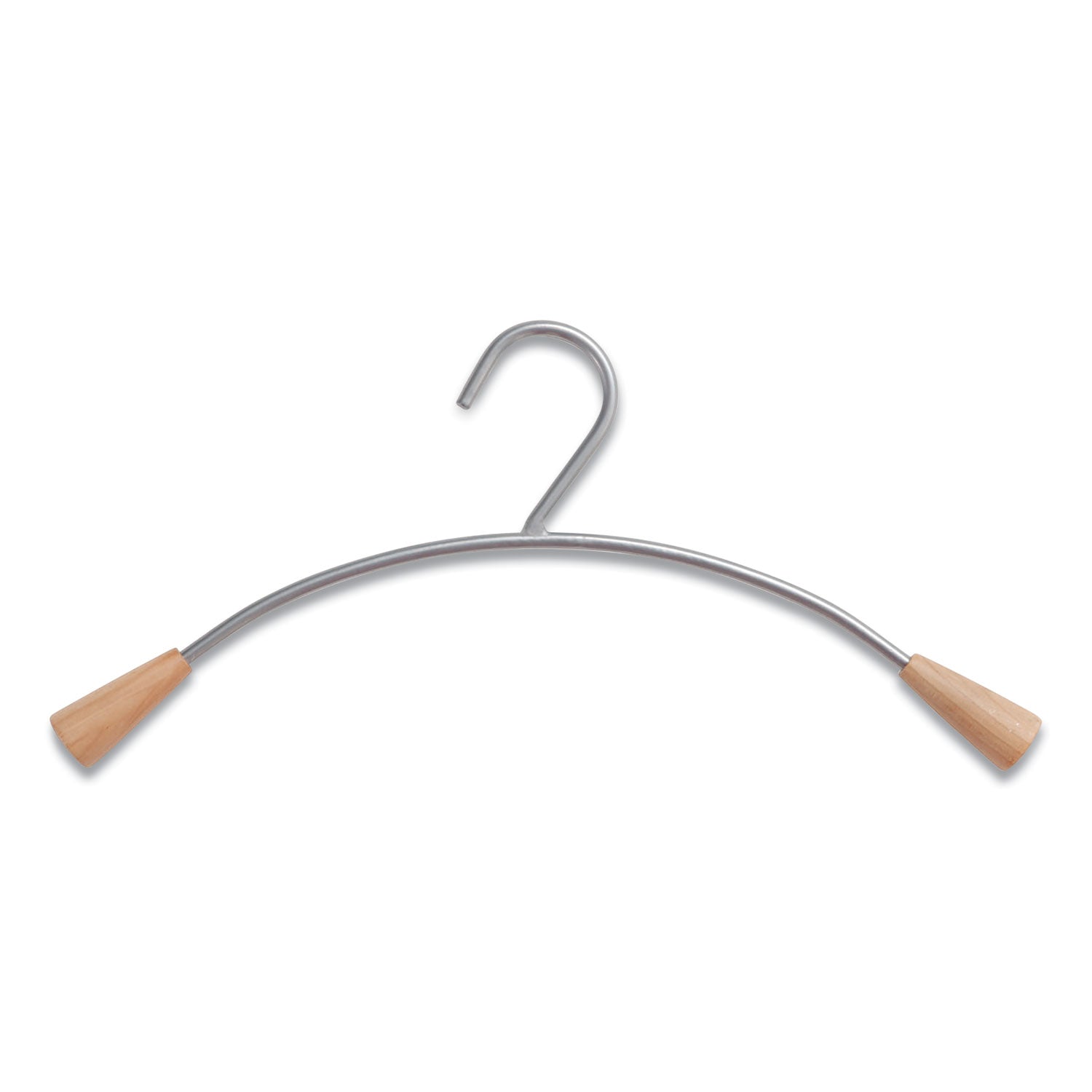 Metal and Wood Coat Hangers, 16.8", Metallic Gray/Mahogany, 6/Set - 4