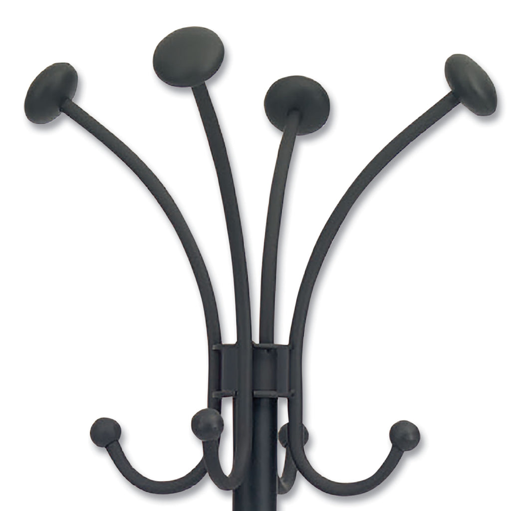 Viena Coat Stand, Eight Knobs, Steel, 16w x 16d x 70.5h, Black - 