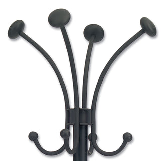 Viena Coat Stand, Eight Knobs, Steel, 16w x 16d x 70.5h, Black - 