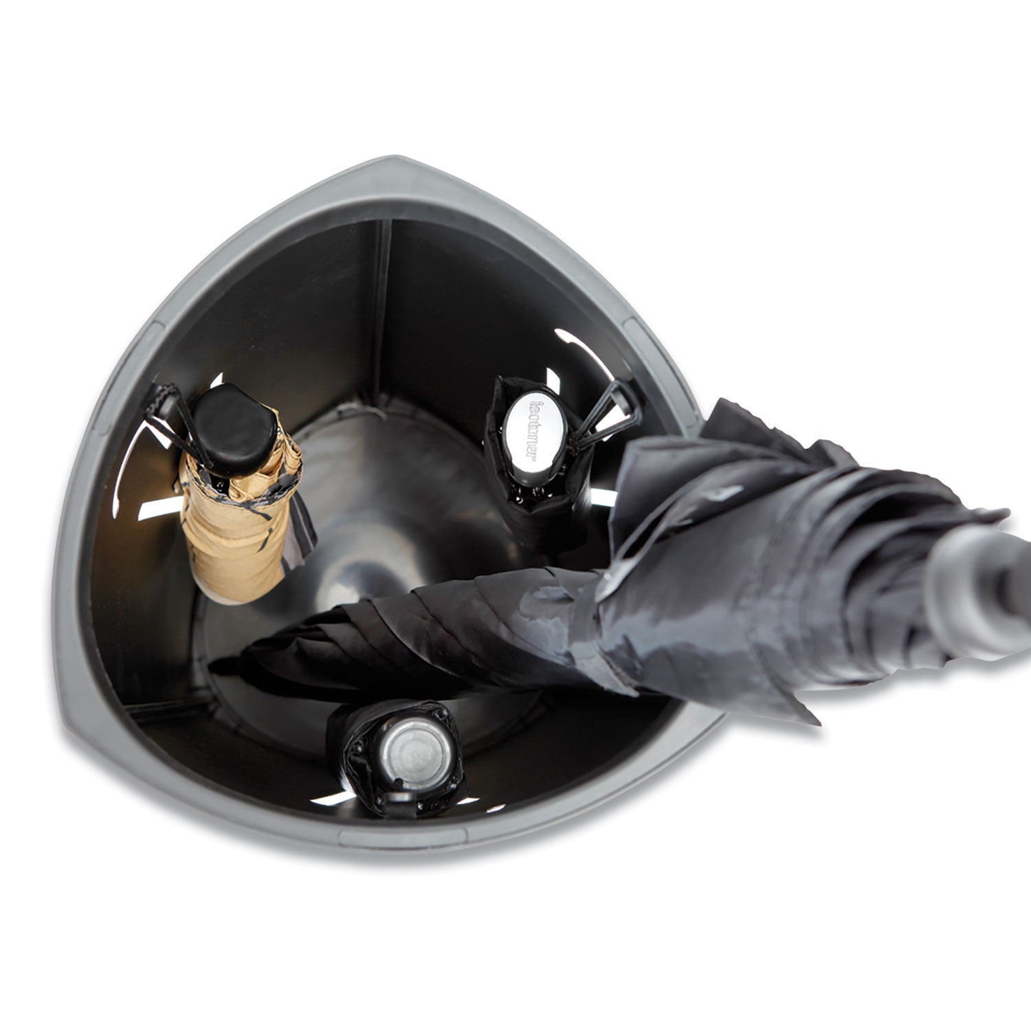 Triangular Umbrella Stand, Steel/Plastic, 10.25w x 10.25d x 23.67h, Black - 