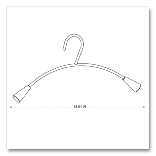Metal and Wood Coat Hangers, 16.8", Metallic Gray/Mahogany, 6/Set - 3
