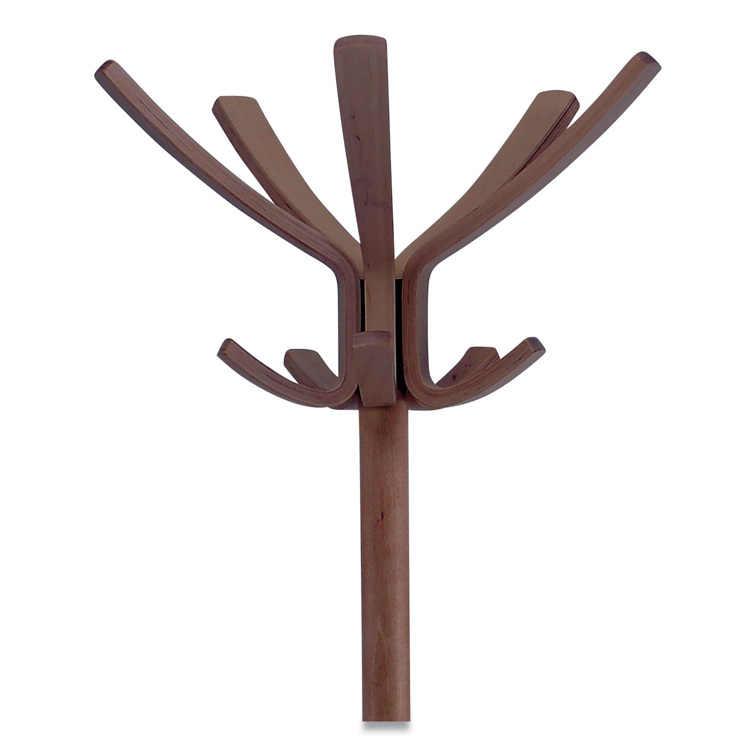 Cafe Wood Coat Stand, Ten Peg/Five Hook, 21.67w x 21.67d x 69.33h, Espresso Brown - 
