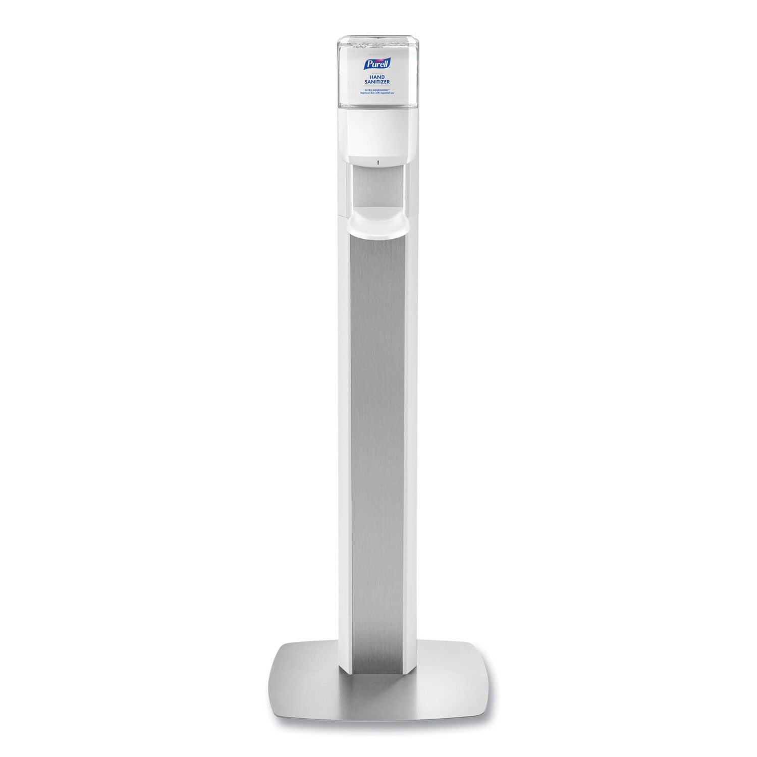 PURELL Messenger ES8 Silver Panel Floor Stand with Dispenser - Floor - Silver
