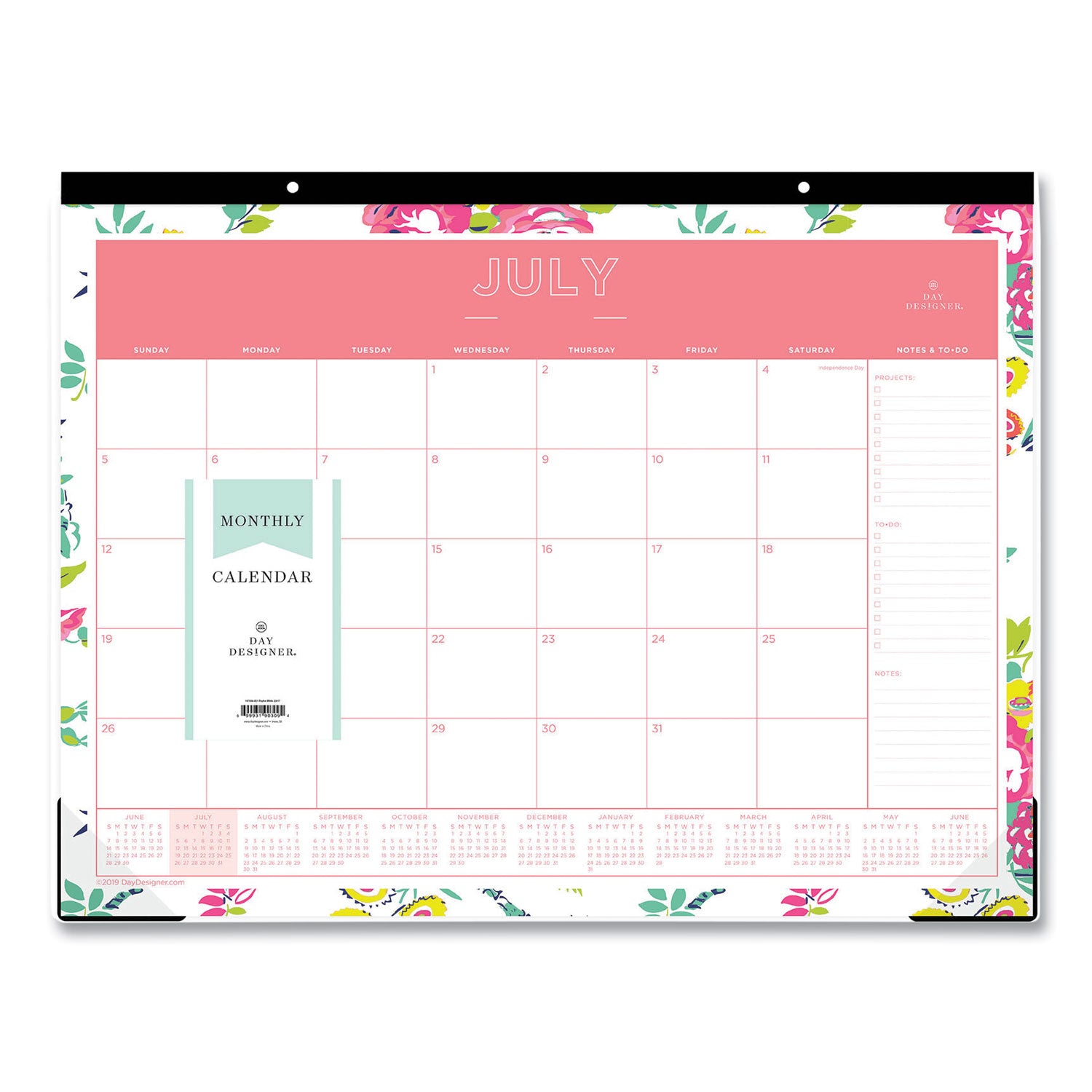 day-designer-peyton-academic-desk-pad-floral-artwork-22-x-17-black-binding-clear-corners-12-month-july-june-2023-2024_bls107938 - 1