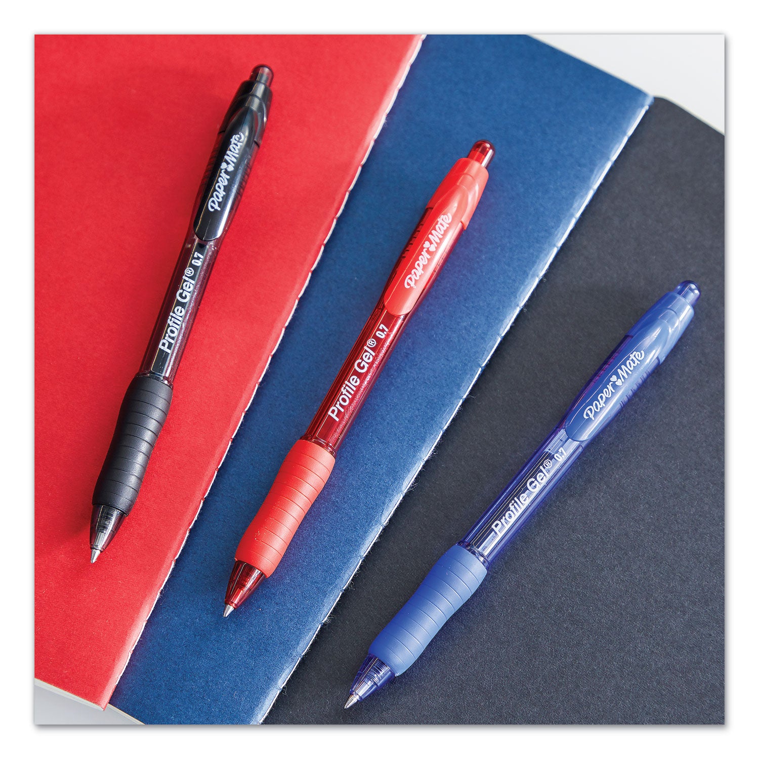 Profile Gel Pen, Retractable, Medium 0.7 mm, Black Ink, Translucent Black Barrel, Dozen
