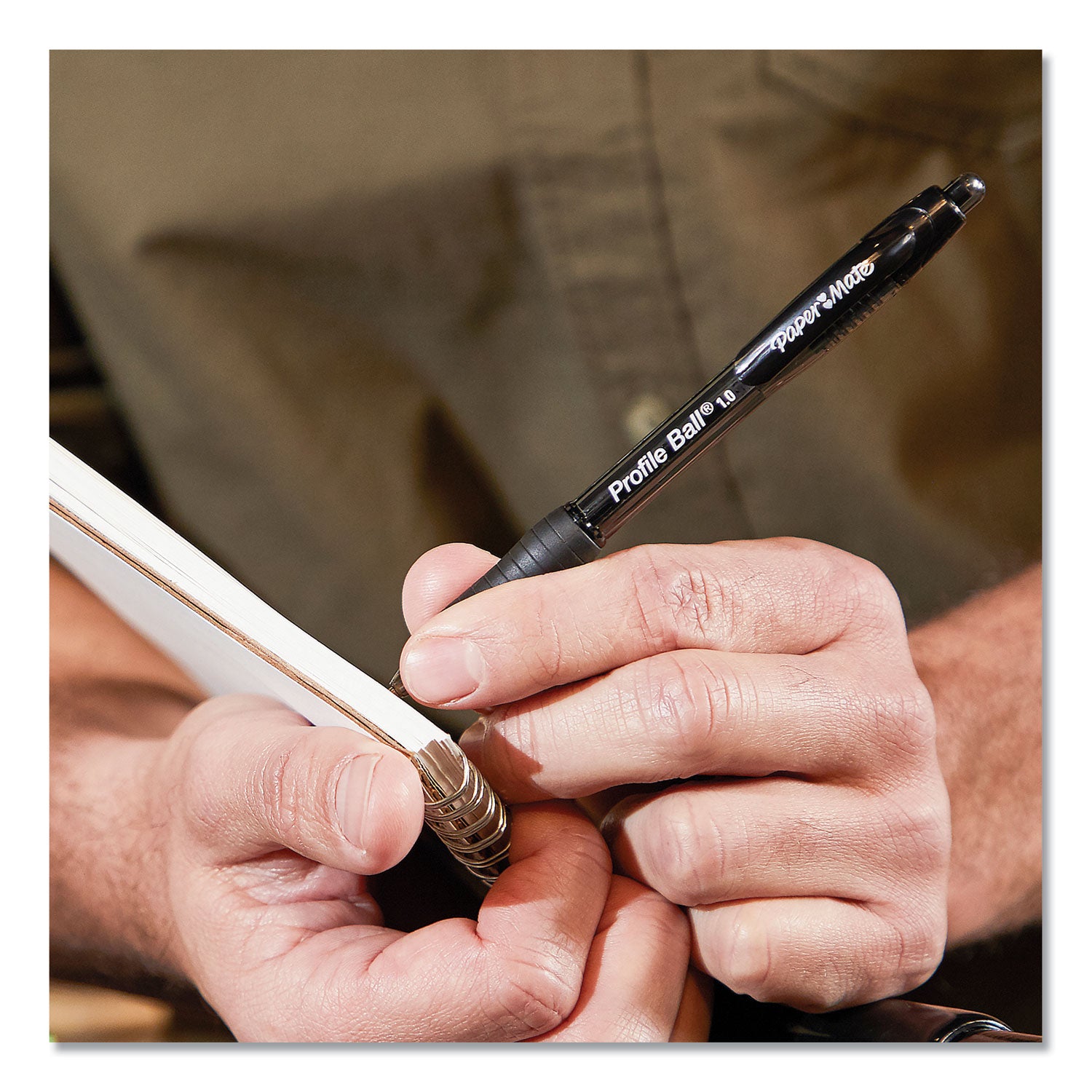 profile-ballpoint-pen-retractable-medium-1-mm-black-ink-translucent-black-barrel-36-pack_pap2095459 - 3