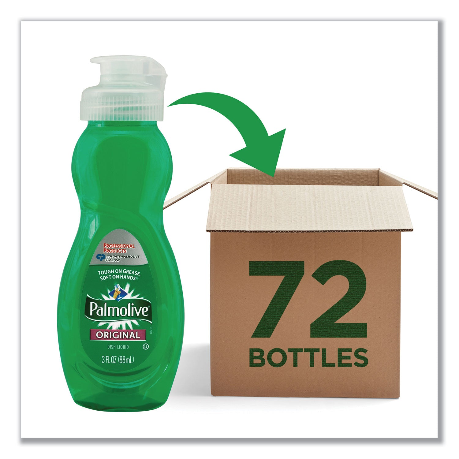 Dishwashing Liquid, Original Scent, 3 oz Bottle, 72/Carton - 