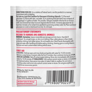 Beer Clean Last Rinse Glass Sanitizer, Powder, 0.25 oz Packet, 100/Carton - 