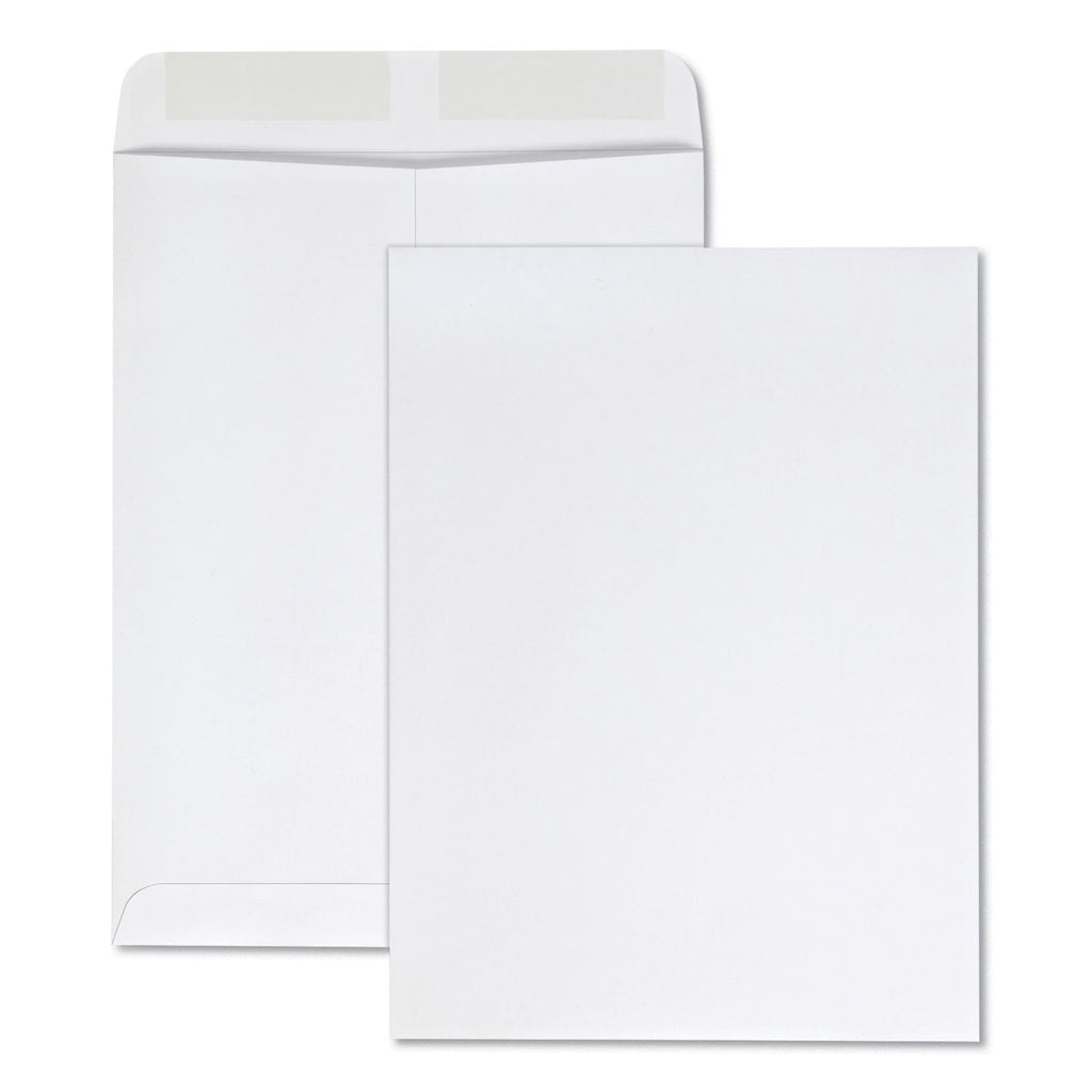 Catalog Envelope, 28 lb Bond Weight Kraft, #10 1/2, Square Flap, Gummed Closure, 9 x 12, White, 100/Box - 