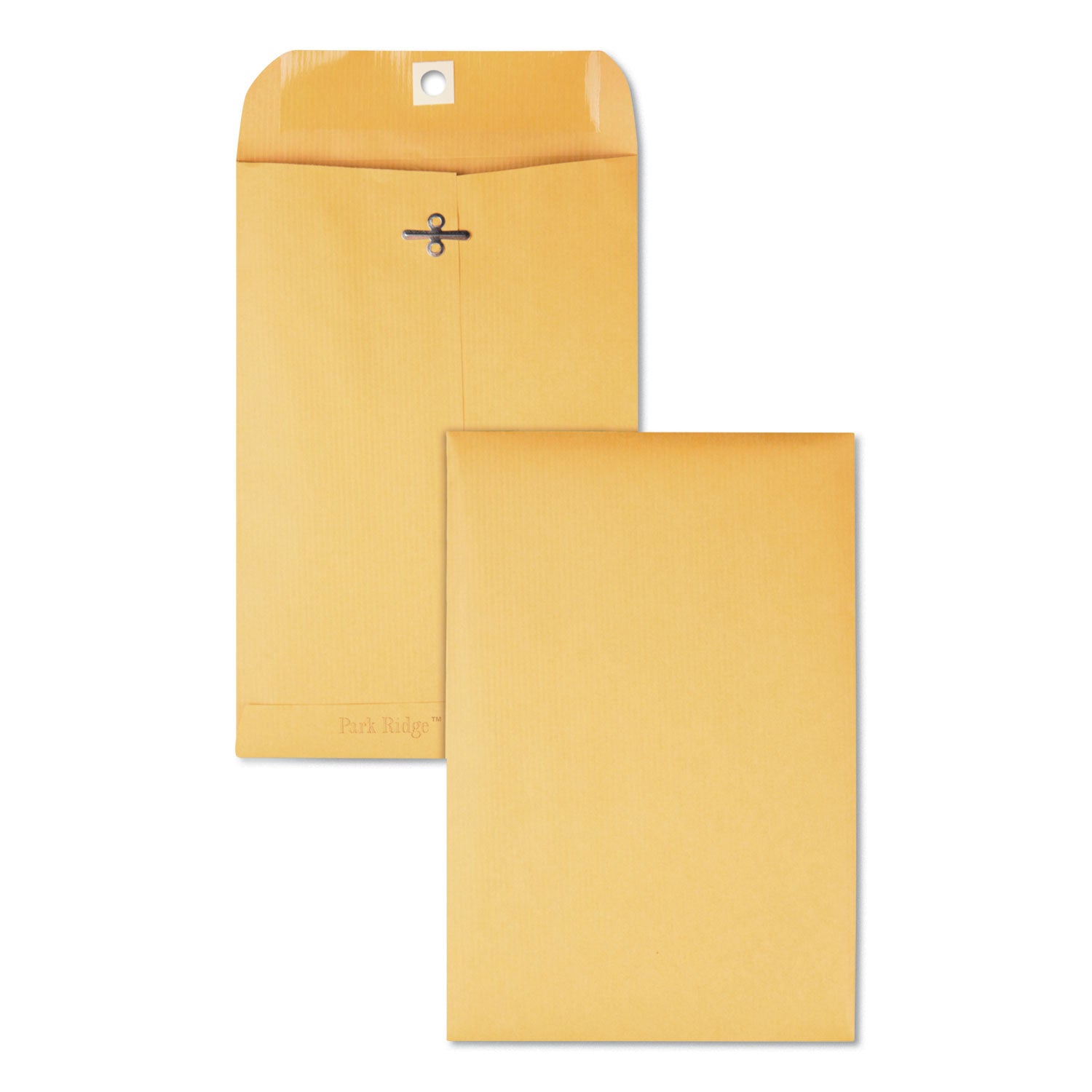 Park Ridge Kraft Clasp Envelope, #55, Square Flap, Clasp/Gummed Closure, 6 x 9, Brown Kraft, 100/Box - 