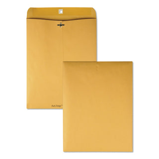 Park Ridge Kraft Clasp Envelope, #97, Square Flap, Clasp/Gummed Closure, 10 x 13, Brown Kraft, 100/Box - 