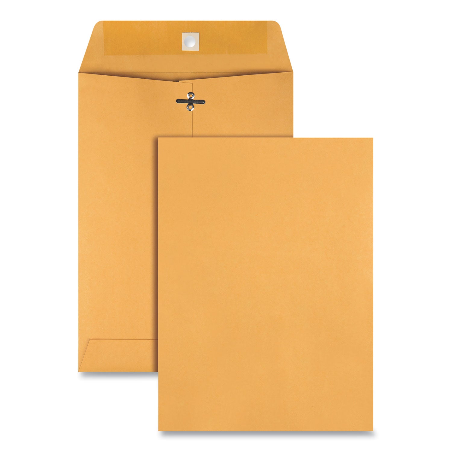 Clasp Envelope, 28 lb Bond Weight Kraft, #75, Square Flap, Clasp/Gummed Closure, 7.5 x 10.5, Brown Kraft, 100/Box - 