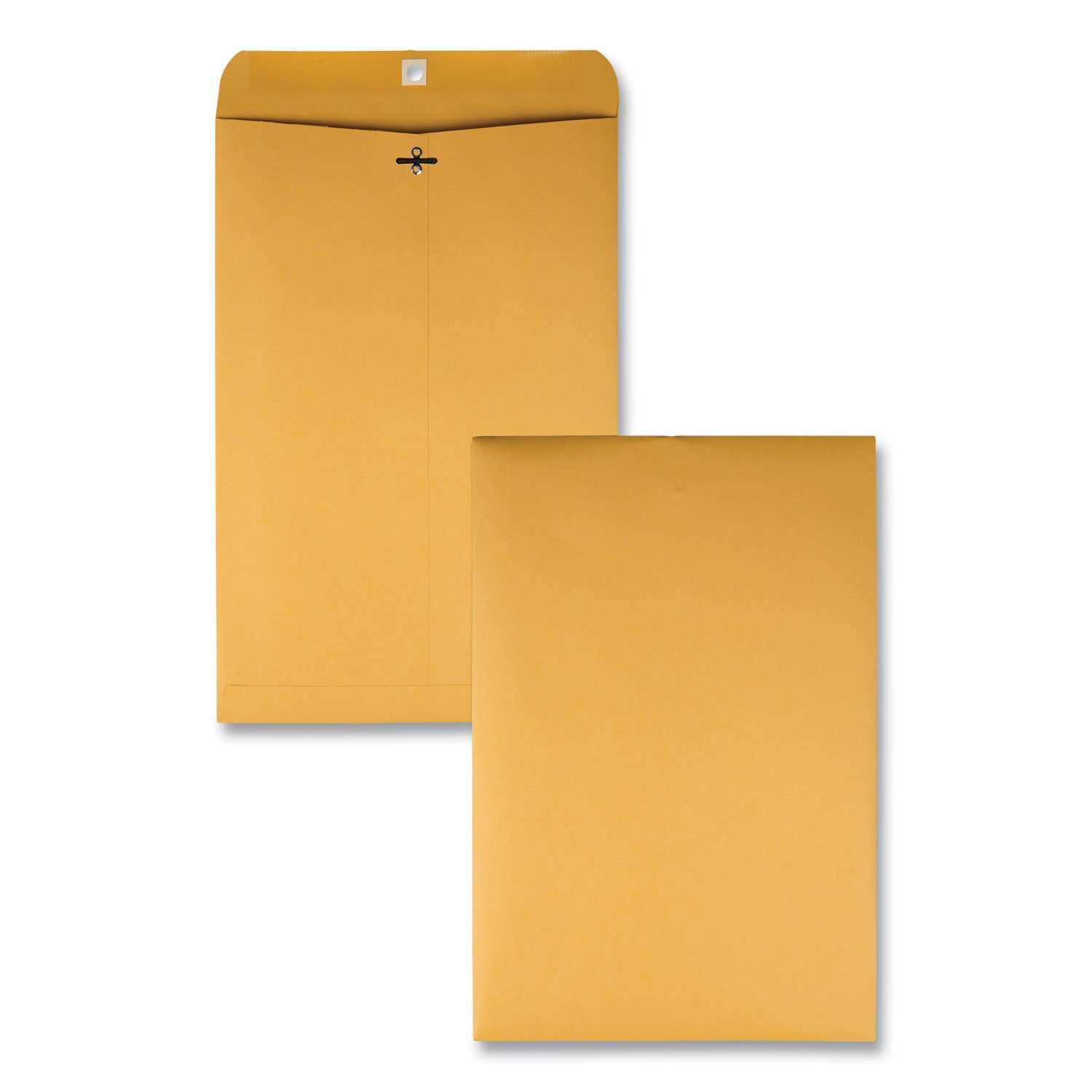 Clasp Envelope, 32 lb Bond Weight Kraft, #15, Square Flap, Clasp/Gummed Closure, 10 x 15, Brown Kraft, 100/Box - 