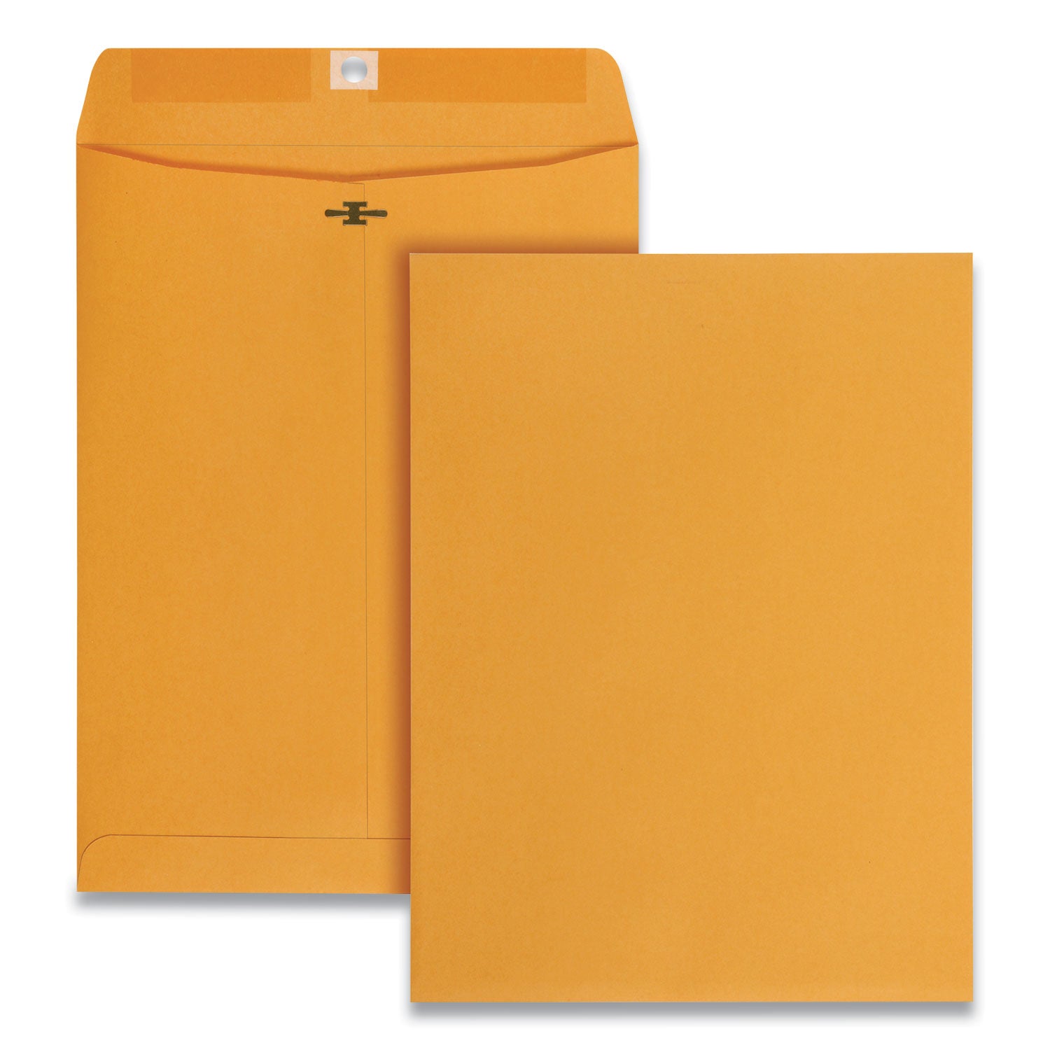 Clasp Envelope, 28 lb Bond Weight Kraft, #90, Square Flap, Clasp/Gummed Closure, 9 x 12, Brown Kraft, 250/Carton - 