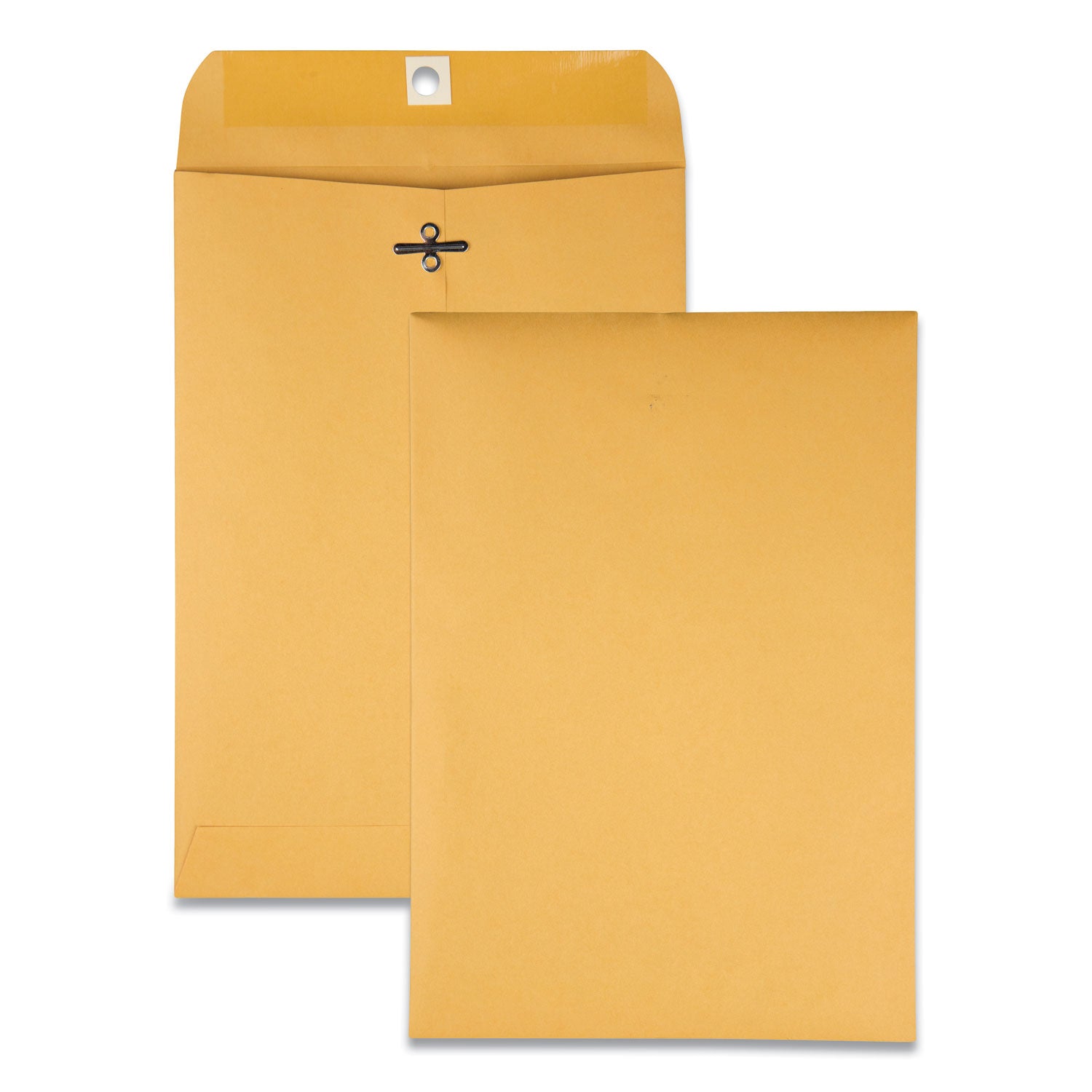 Clasp Envelope, 28 lb Bond Weight Kraft, #68, Square Flap, Clasp/Gummed Closure, 7 x 10, Brown Kraft, 100/Box - 