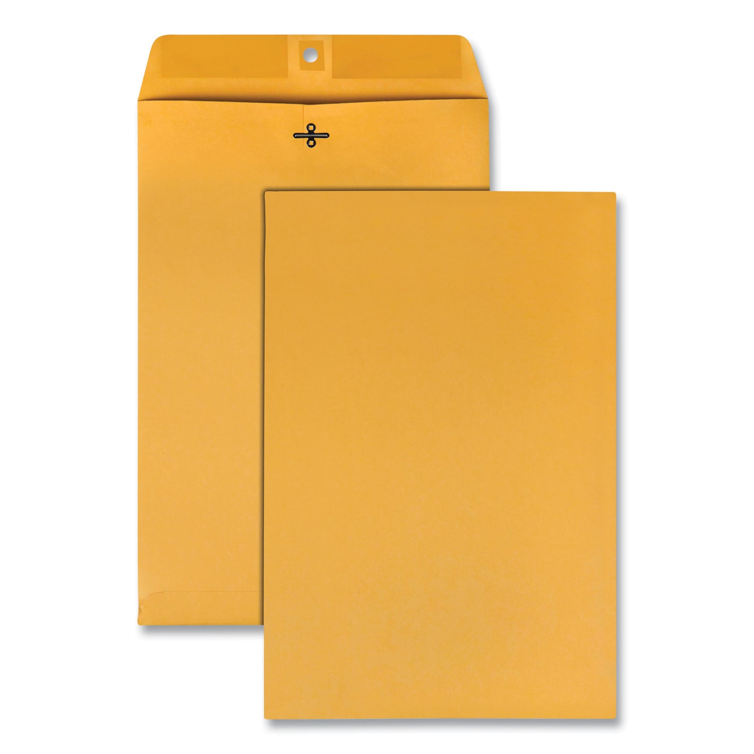 Clasp Envelope, 28 lb Bond Weight Kraft, #98, Square Flap, Clasp/Gummed Closure, 10 x 15, Brown Kraft, 100/Box - 