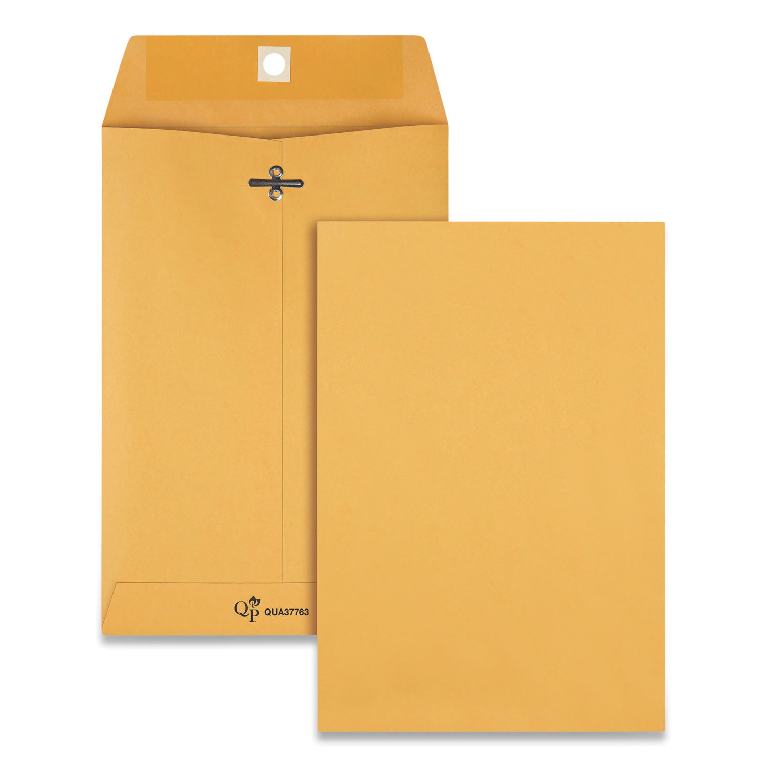 Clasp Envelope, 32 lb Bond Weight Kraft, #1 3/4, Square Flap, Clasp/Gummed Closure, 6.5 x 9.5, Brown Kraft, 100/Box - 