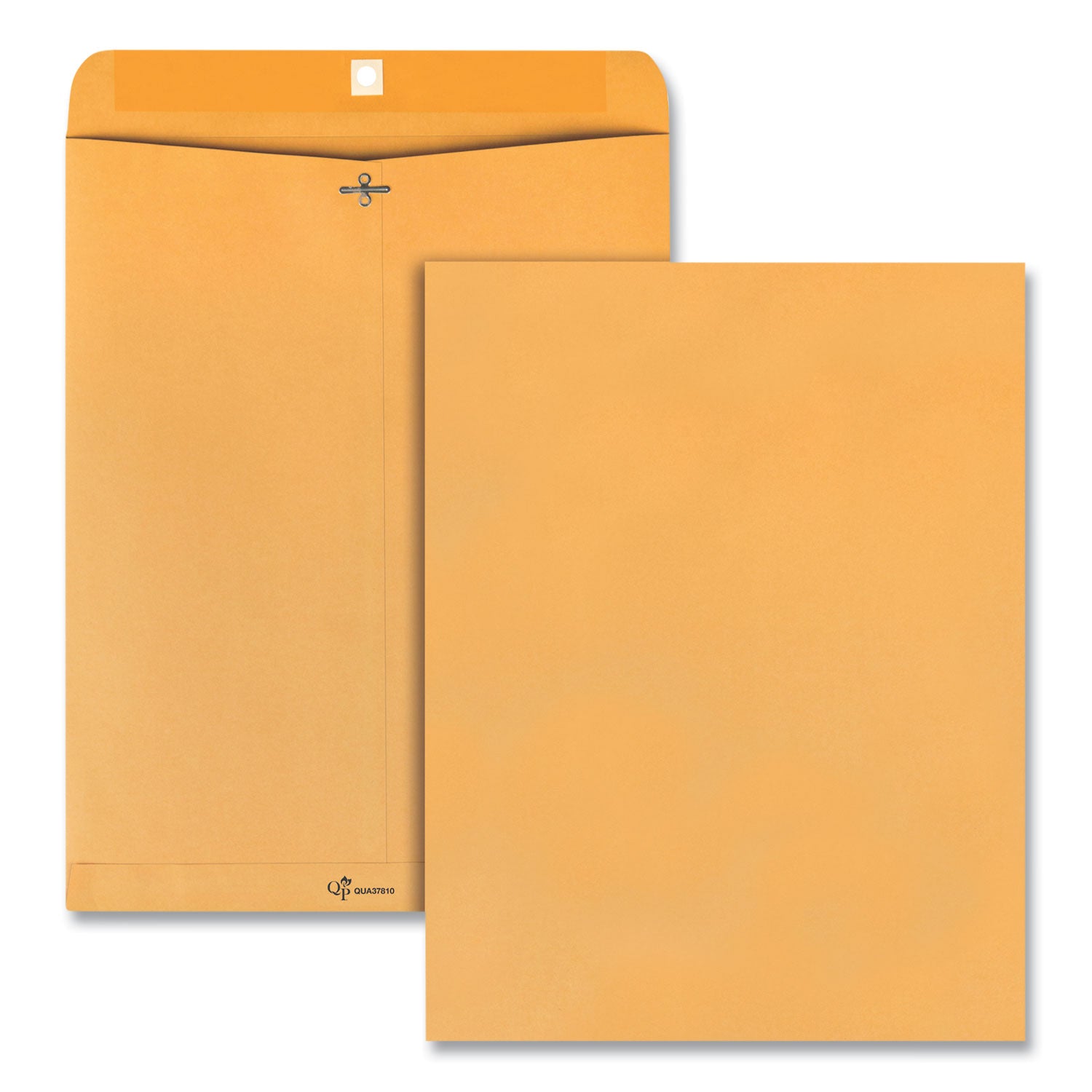 Clasp Envelope, 32 lb Bond Weight Kraft, #15 1/2, Square Flap, Clasp/Gummed Closure, 12 x 15.5, Brown Kraft, 100/Box - 