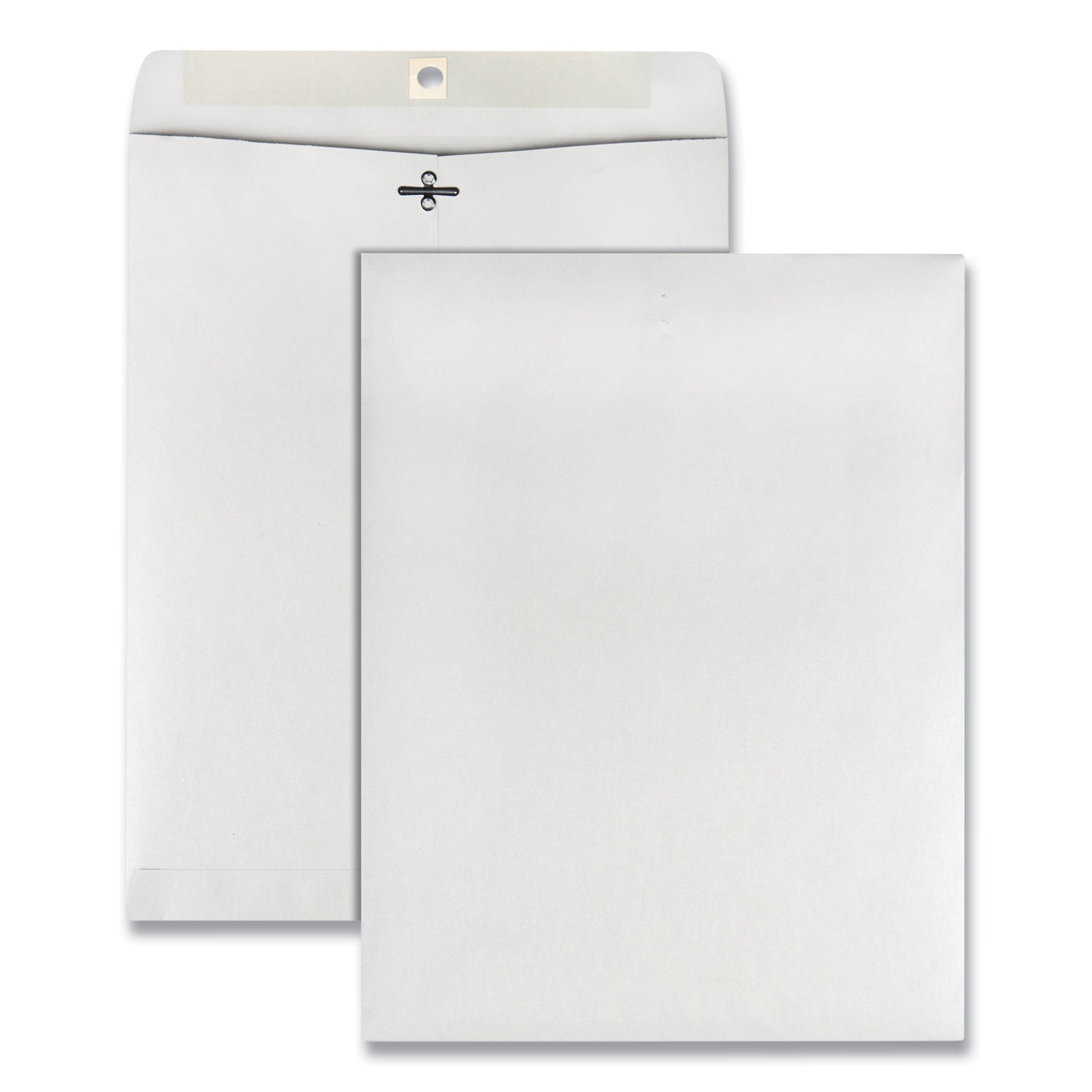 Clasp Envelope, 28 lb Bond Weight Paper, #97, Square Flap, Clasp/Gummed Closure, 10 x 13, White, 100/Box - 