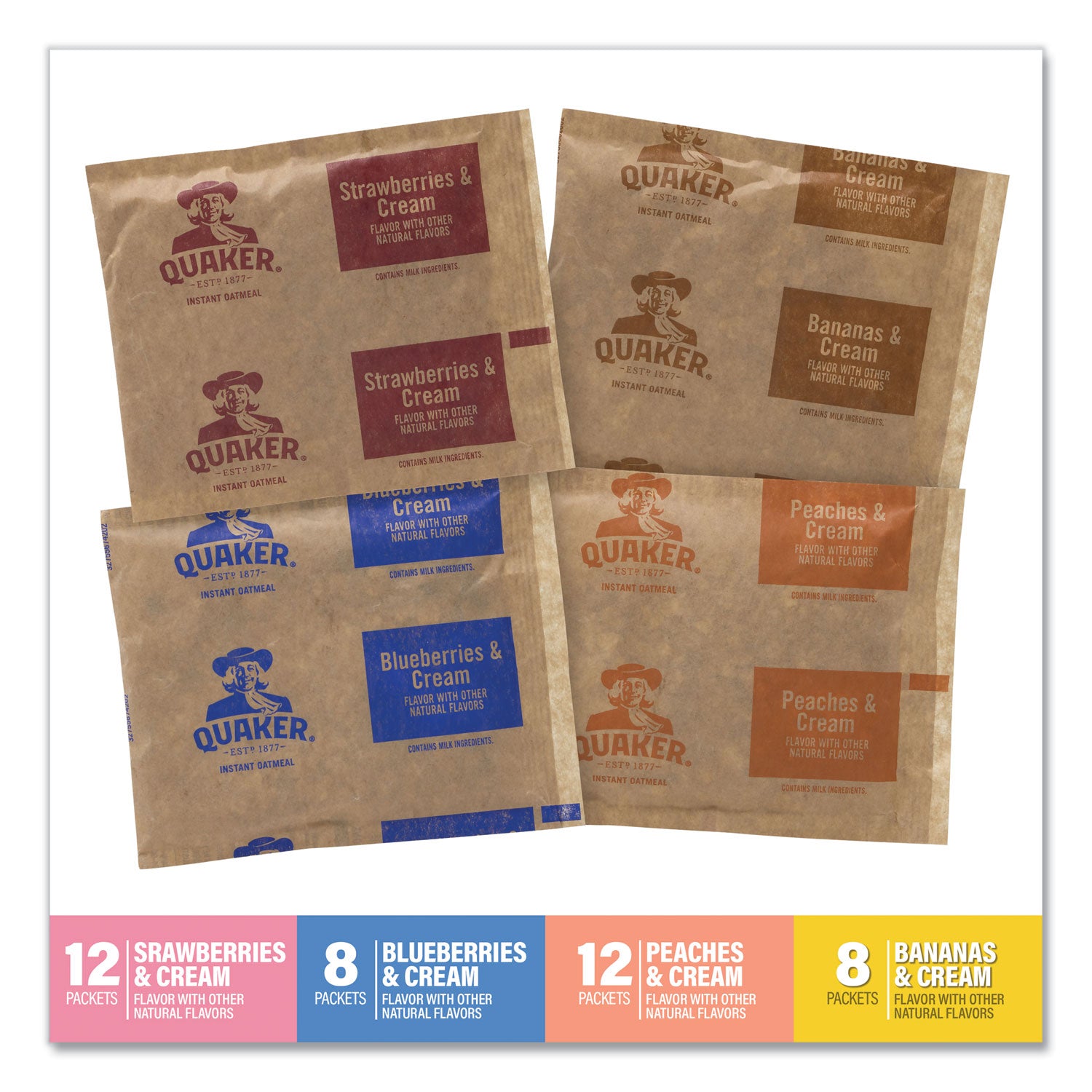 Instant Oatmeal, Assorted Varieties, 1.05 oz Packet, 40/Box, Ships in 1-3 Business Days