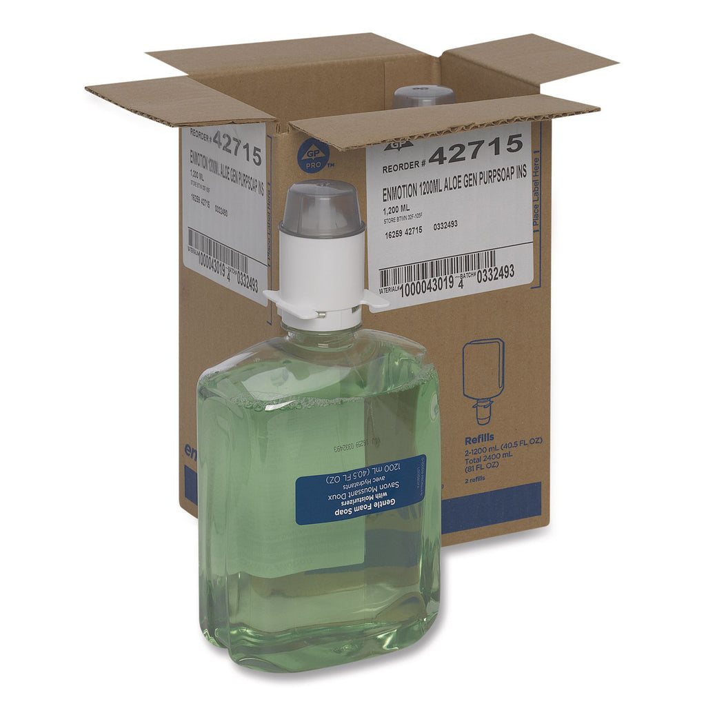 GP enMotion Automated Touchless Foam Soap Refill, Tranquil Aloe, 1,200 mL, 2/Carton