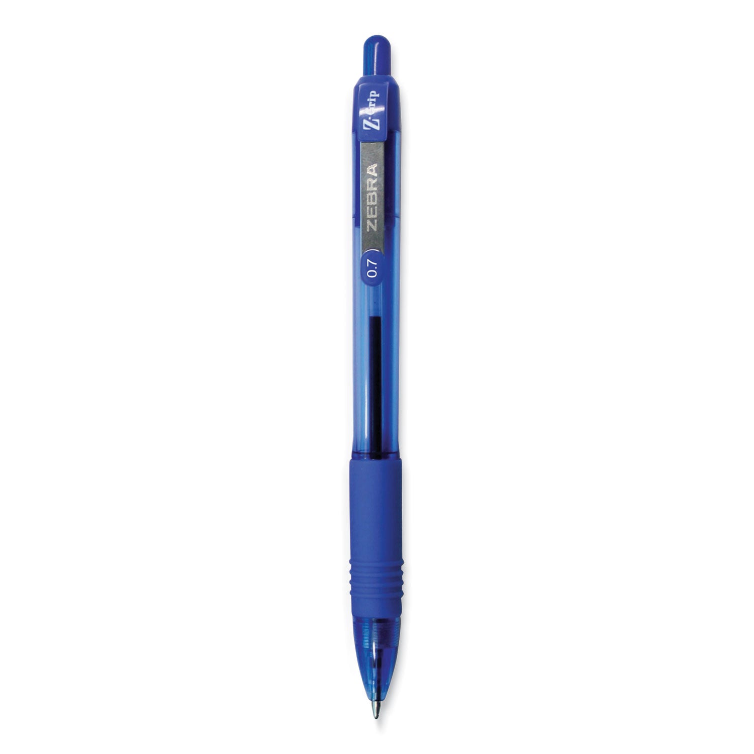 z-grip-ballpoint-pen-retractable-medium-07-mm-blue-ink-translucent-blue-blue-barrel-12-pack_zeb23920 - 1