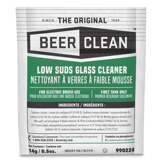 Beer Clean Glass Cleaner, Powder, 0.5 oz Packet, 100/Carton - 
