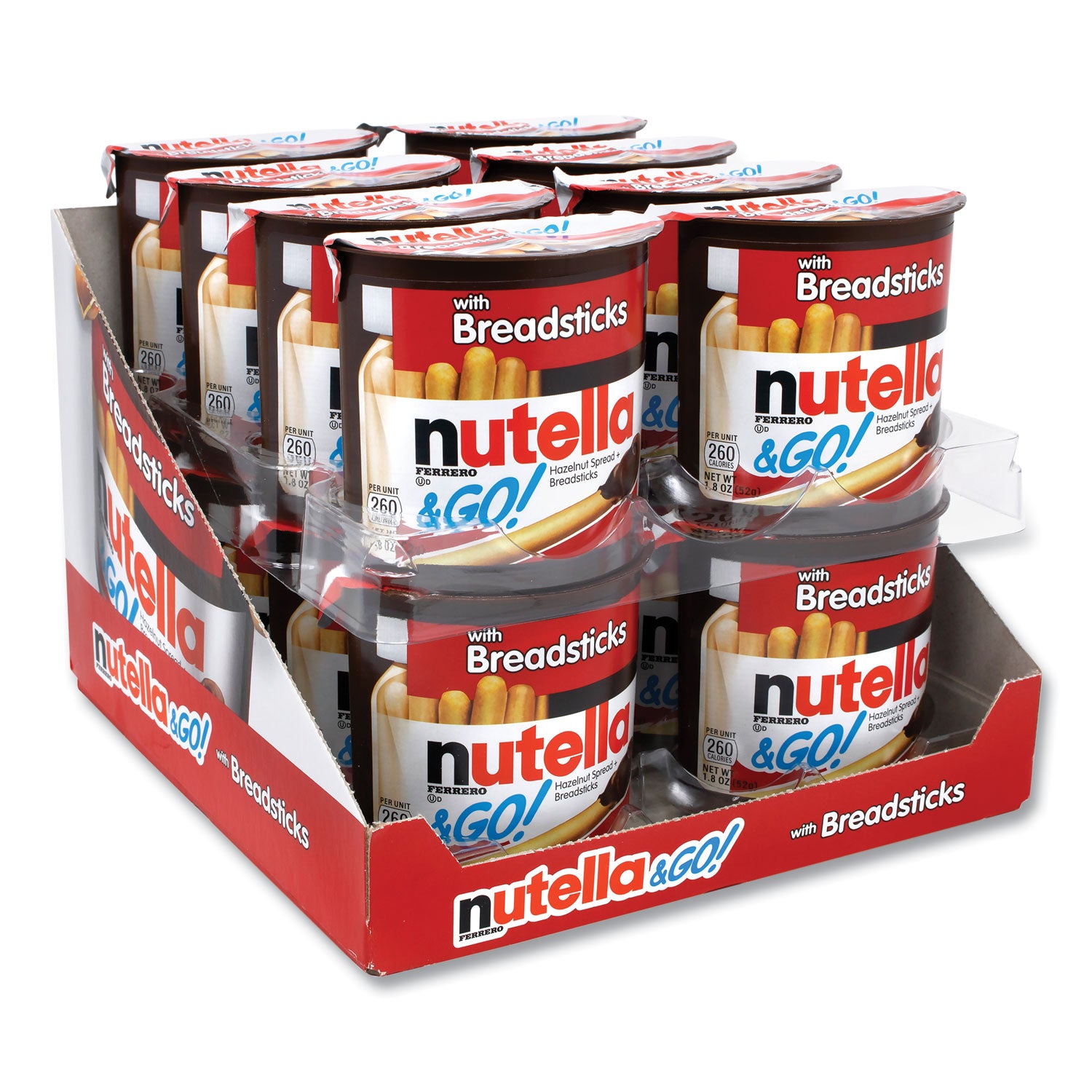 Hazelnut Spread and Breadsticks, 1.8 oz Single-Serve Tub, 16/Pack, Ships in 1-3 Business Days