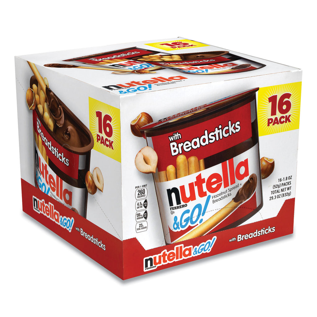 Hazelnut Spread and Breadsticks, 1.8 oz Single-Serve Tub, 16/Pack, Ships in 1-3 Business Days