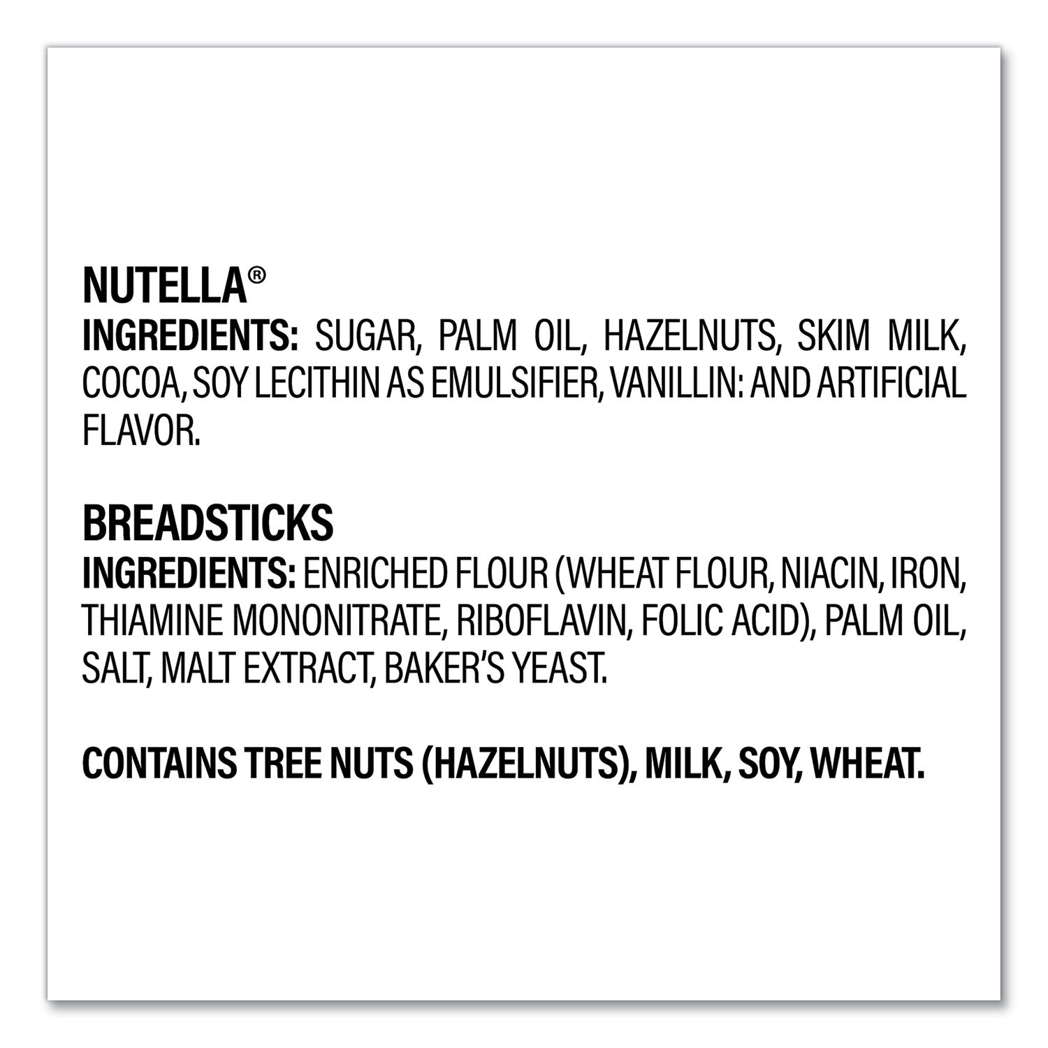 Hazelnut Spread and Breadsticks, 1.8 oz Single-Serve Tub, 16/Pack, Ships in 1-3 Business Days