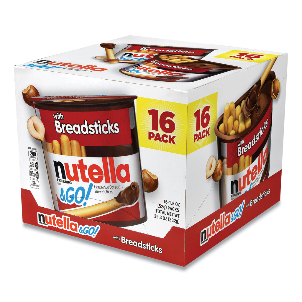 Hazelnut Spread and Breadsticks, 1.8 oz Single-Serve Tub, 16/Pack, Ships in 1-3 Business Days
