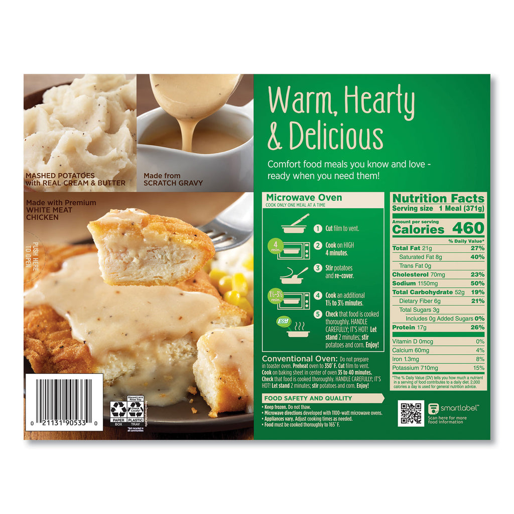 Country Fried Chicken and Gravy, 13.1 oz Bowl, 5/Pack, Ships in 1-3 Business Days
