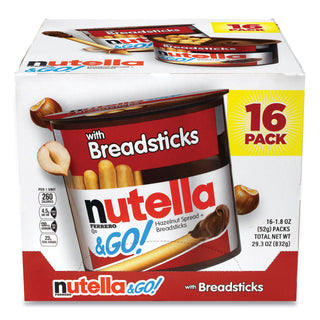 Hazelnut Spread and Breadsticks, 1.8 oz Single-Serve Tub, 16/Pack, Ships in 1-3 Business Days