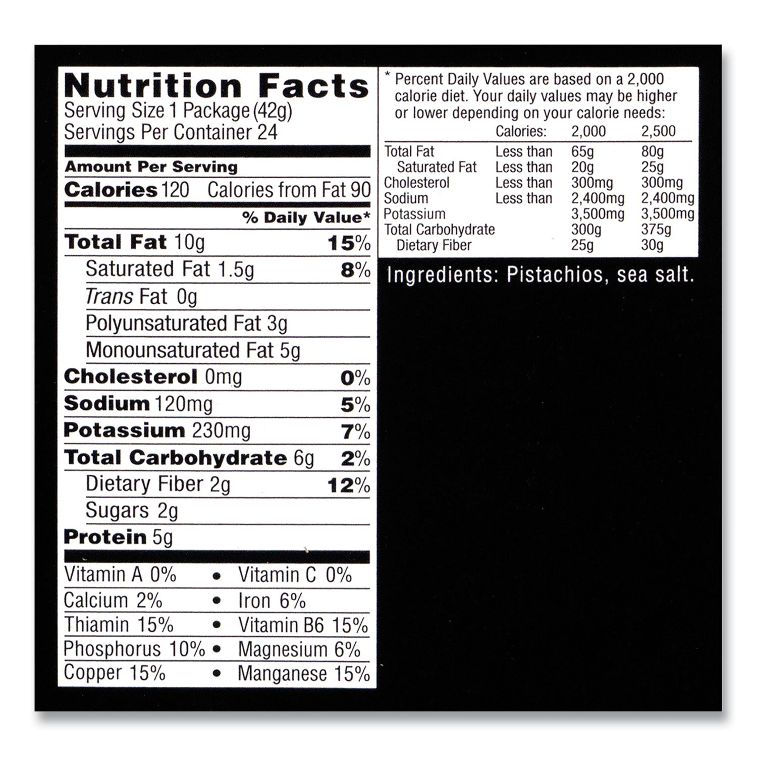 Roasted and Salted Pistachios, 1.5 oz Bag, 24/Pack, Ships in 1-3 Business Days