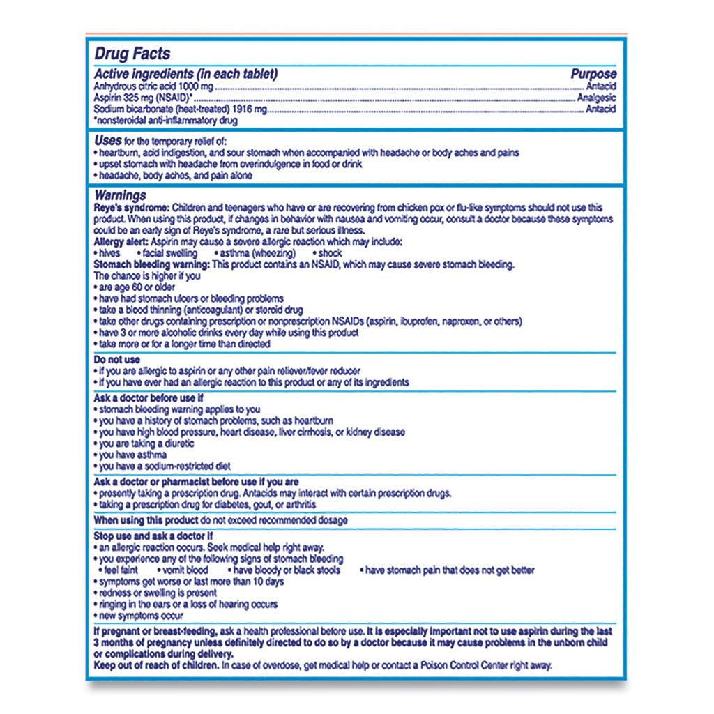 Antacid and Pain Relief Medicine, Two-Pack, 50 Packs/Box