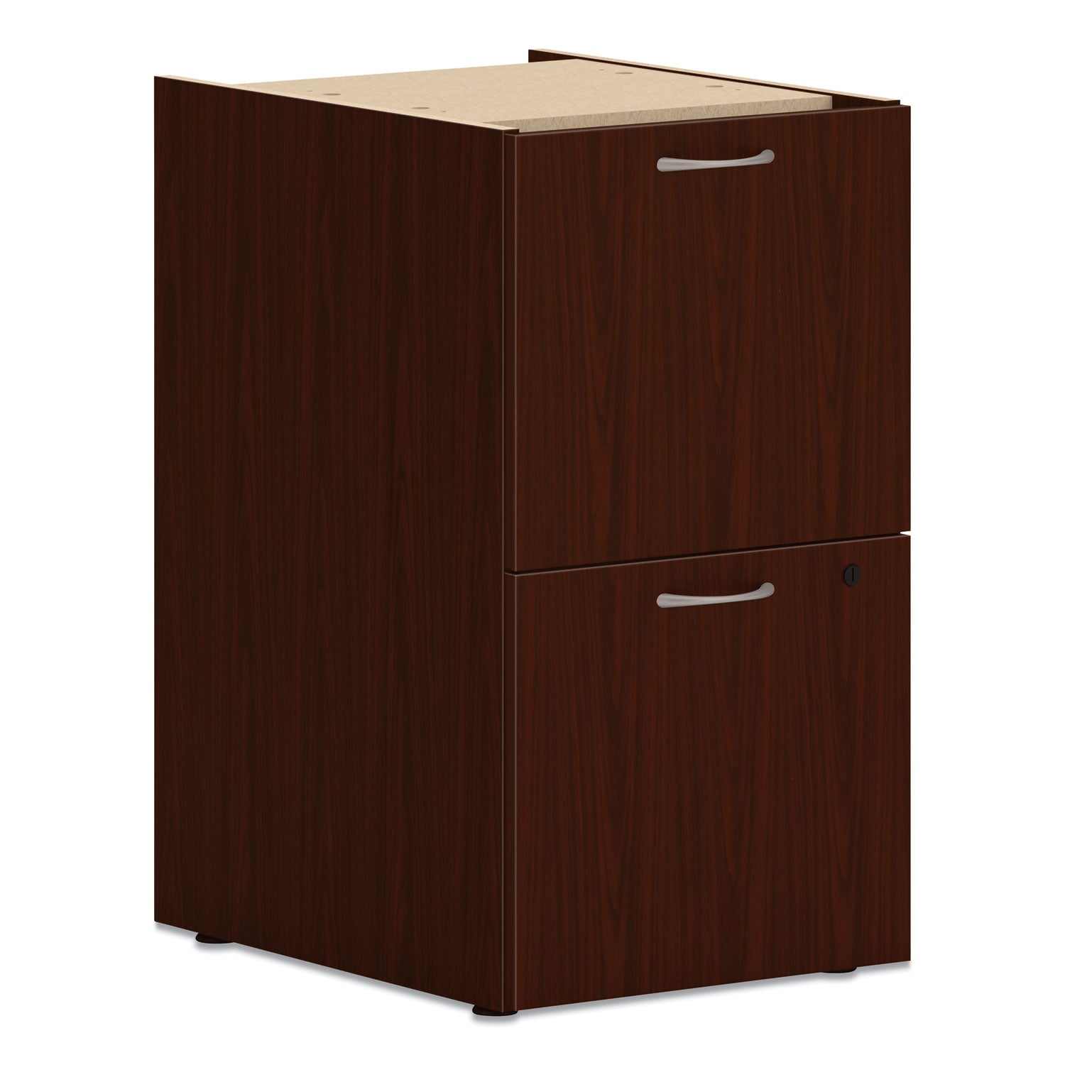 Mod Support Pedestal, Left or Right, 2 Legal/Letter-Size File Drawers, Traditional Mahogany, 15" x 20" x 28
