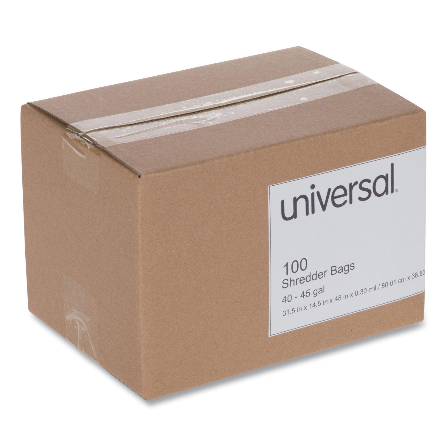 High-Density Shredder Bags, 40-45 gal Capacity, 100/Box - 