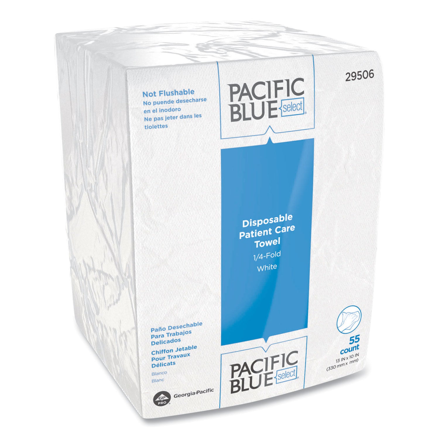 pacific-blue-select-disposable-patient-care-washcloths-1-ply-10-x-13-unscented-white-55-pack-24-packs-carton_gpc29506 - 1