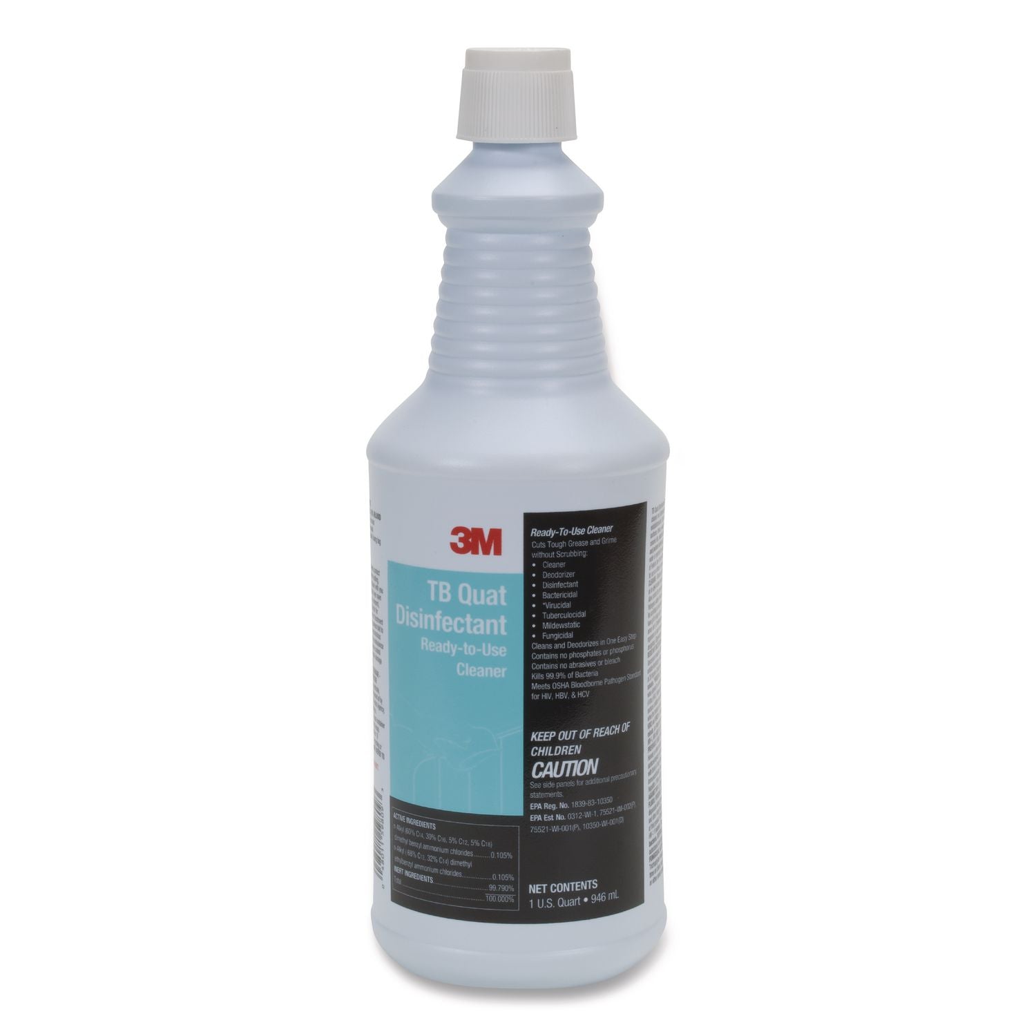 TB Quat Disinfectant Ready-to-Use Cleaner, 32 oz Bottle, 12 Bottles and 2 Spray Triggers/Carton