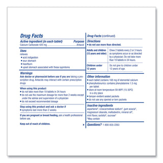 Over the Counter Antacid Medications for First Aid Cabinet, 2 Tablets/Packet, 125 Packets/Box