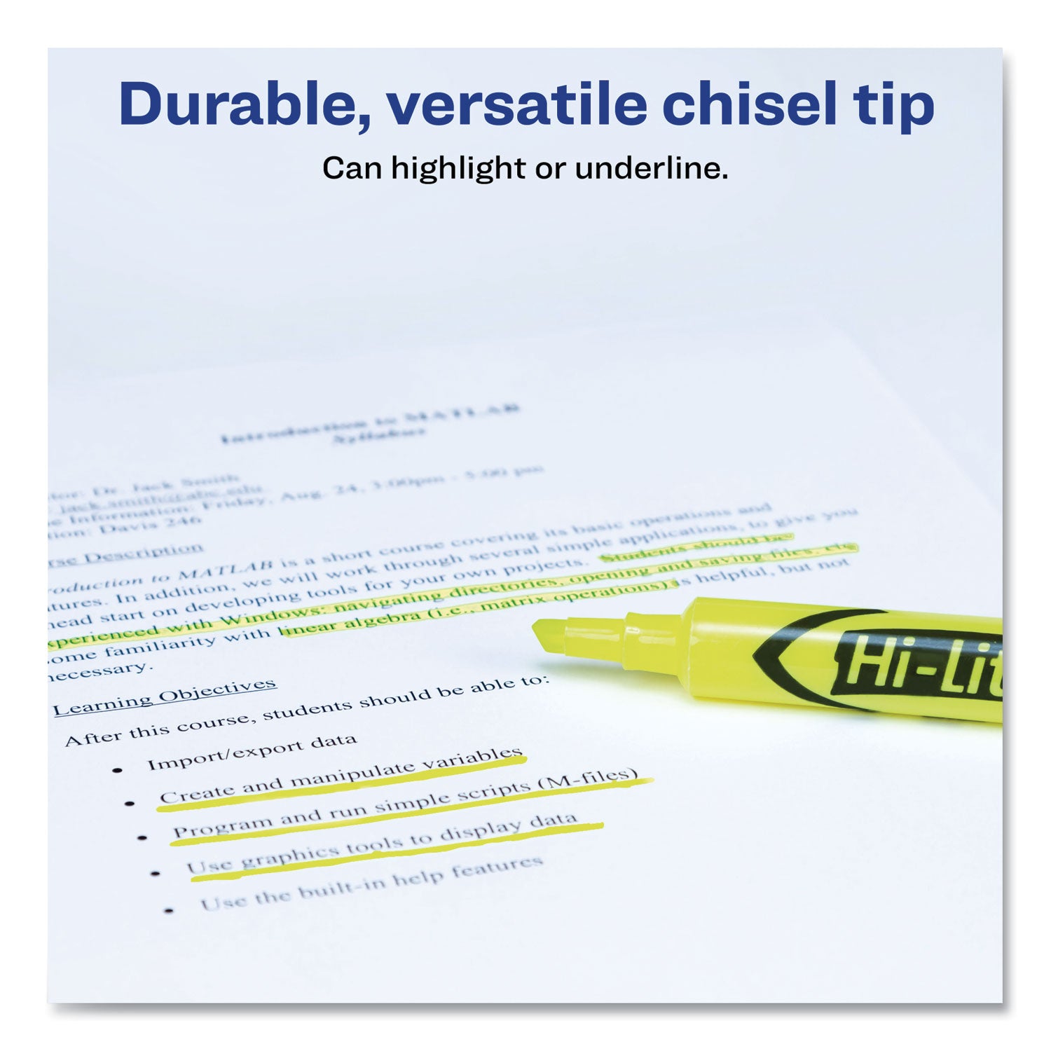 hi-liter-desk-style-highlighters-fluorescent-yellow-ink-chisel-tip-yellow-black-barrel-200-box_ave24130 - 3