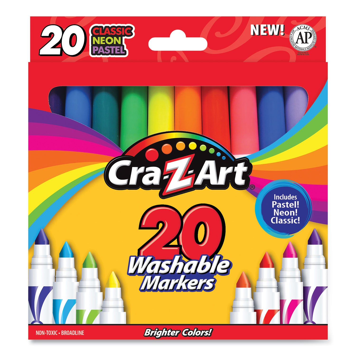 washable-markers-broad-bullet-tip-assorted-classic-neon-pastel-colors-20-set_cza44402wm20 - 1